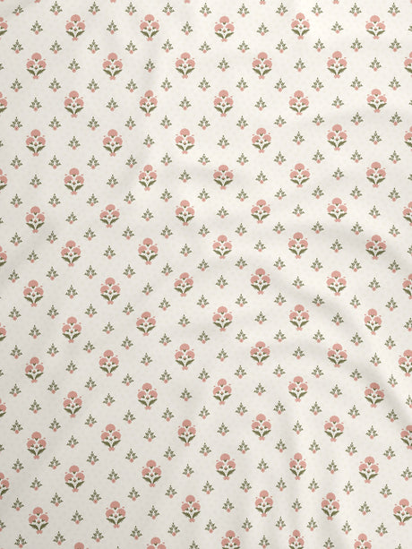 100% Kasturi Cotton, King Size, 200 TC Printed Fitted Sheet Set, Indo Musk