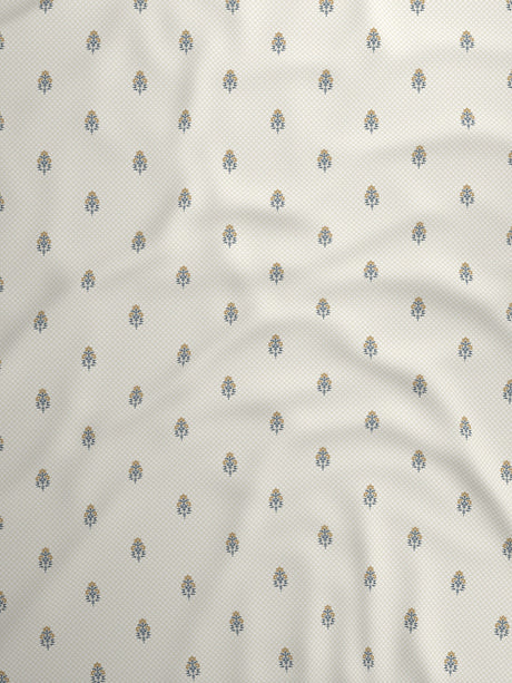 100% Kasturi Cotton, King Size, 200 TC Printed Fitted Sheet Set, Indo Musk