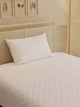 100% Kasturi Cotton 200 TC, Printed Single Bedsheet Set, Indo Musk