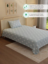 100% Kasturi Cotton 200 TC, Printed Single Bedsheet Set, Indo Musk