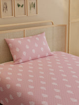 100% Kasturi Cotton 200 TC, Printed Single Bedsheet Set, Indo Musk