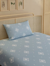 100% Kasturi Cotton 200 TC, Printed Single Bedsheet Set, Indo Musk