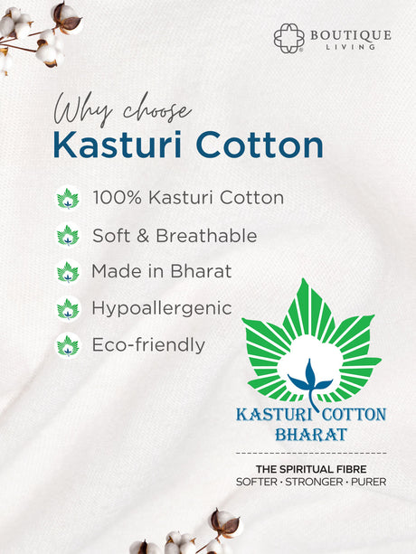 100% Kasturi Cotton 200 TC, Printed Single Bedsheet Set, Indo Musk