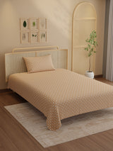 100% Kasturi Cotton 200 TC, Printed Single Bedsheet Set, Indo Musk