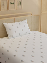 100% Kasturi Cotton 200 TC, Printed Single Bedsheet Set, Indo Musk