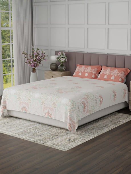 100% Cotton King Bedsheet Set, 200 TC Floral, Valatia