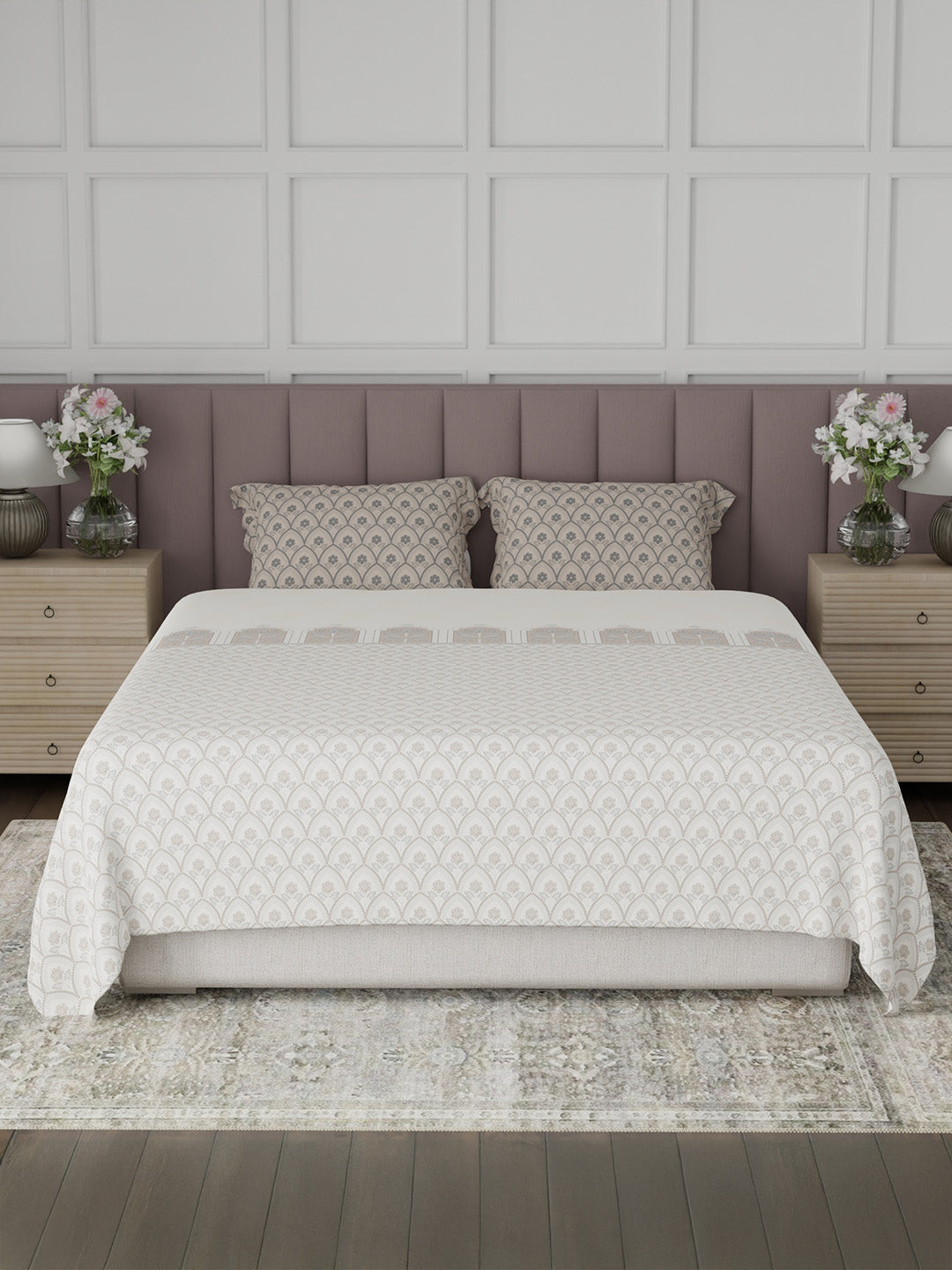 100% Cotton King Bedsheet Set, 200 TC Floral, Valatia