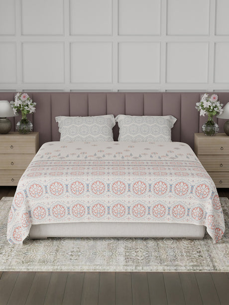 100% Cotton King Bedsheet Set, 200 TC Floral, Valatia
