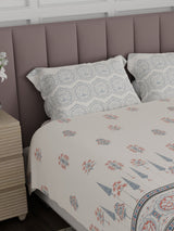 100% Cotton King Bedsheet Set, 200 TC Floral, Valatia