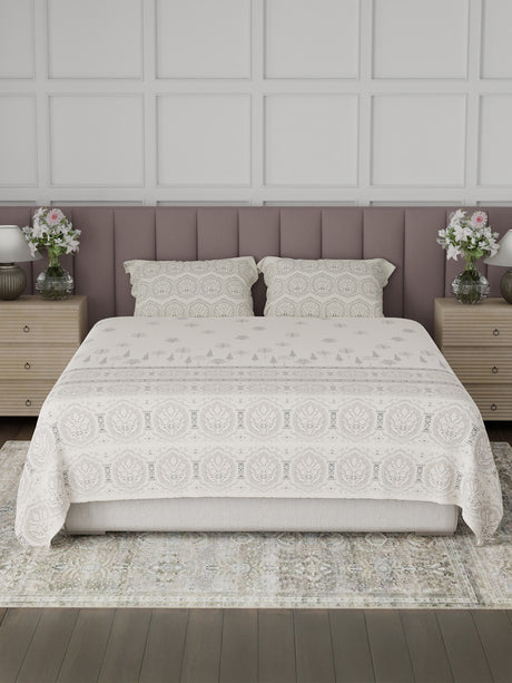 100% Cotton King Bedsheet Set, 200 TC Floral, Valatia