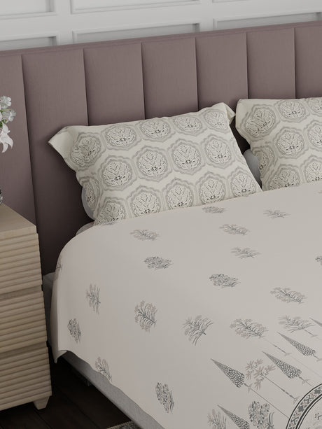 100% Cotton King Bedsheet Set, 200 TC Floral, Valatia
