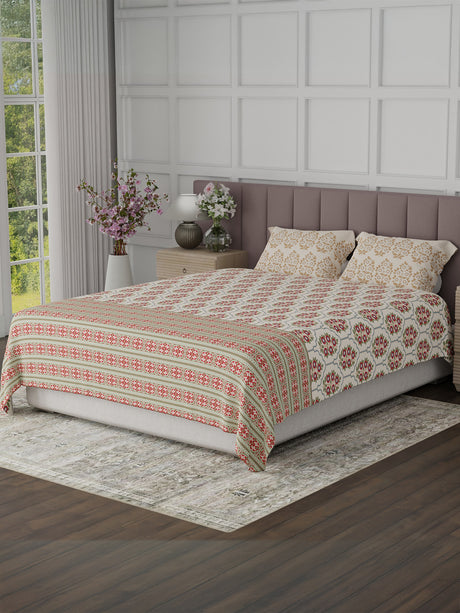 100% Cotton King Bedsheet Set, 200 TC Floral, Valatia