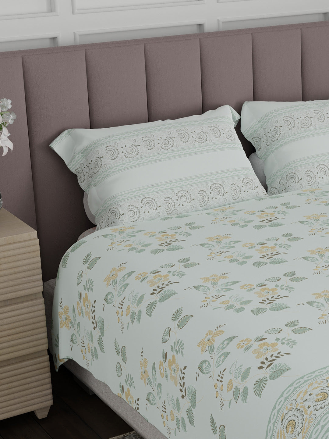 100% Cotton King Bedsheet Set, 200 TC Floral, Valatia