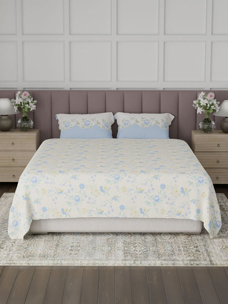 100% Cotton King Bedsheet Set, 200 TC Floral, Valatia