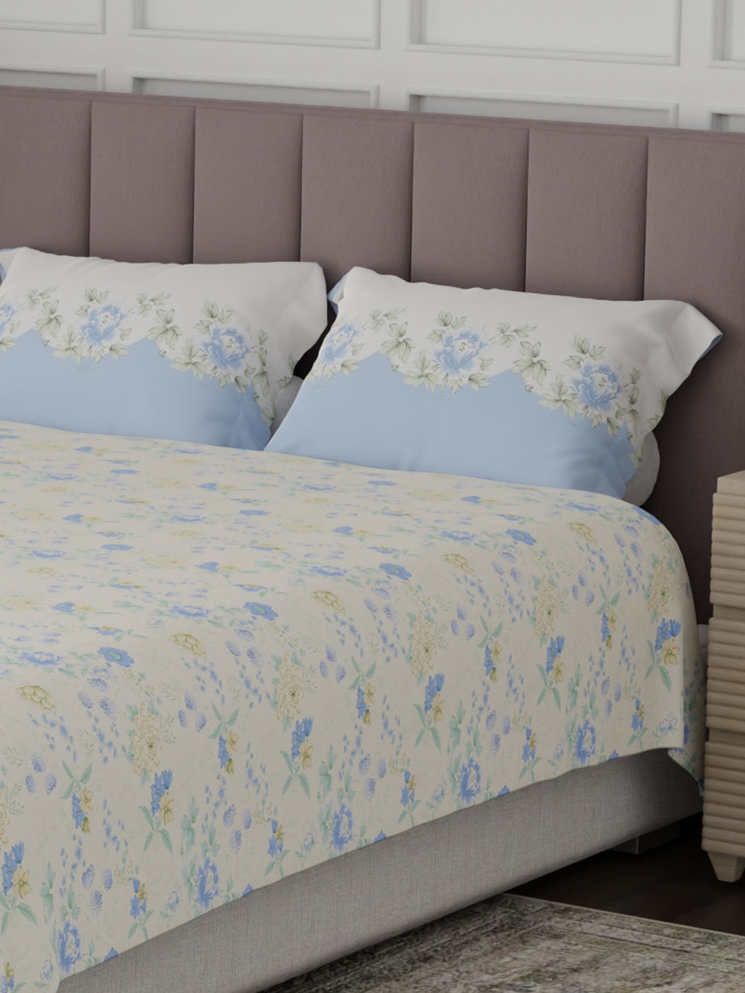 100% Cotton King Bedsheet Set, 200 TC Floral, Valatia