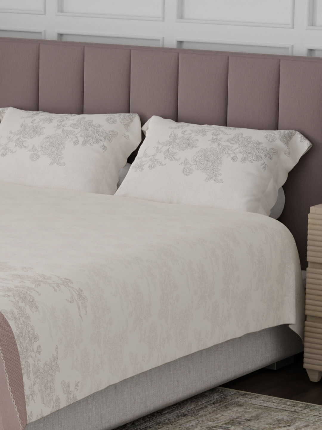 100% Cotton King Bedsheet Set, 200 TC Floral, Valatia