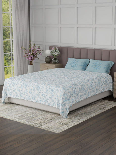 100% Cotton King Bedsheet Set, 200 TC Floral, Valatia