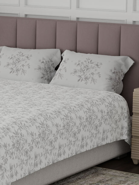 100% Cotton King Bedsheet Set, 200 TC Floral, Valatia