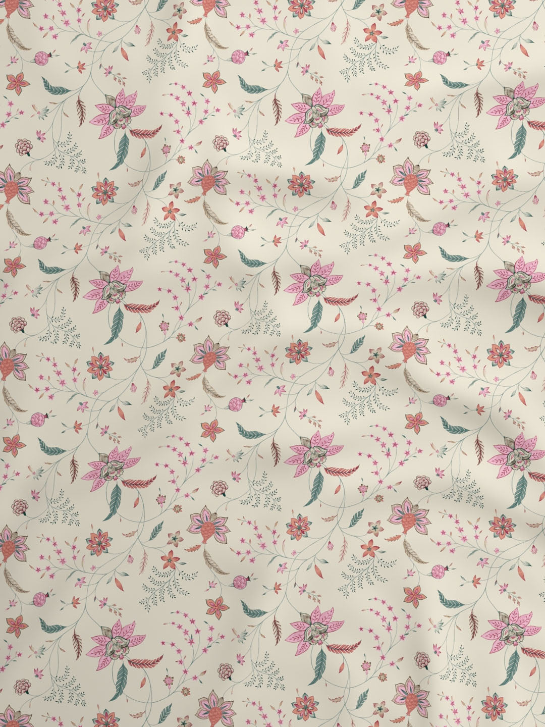 100% Cotton King Bedsheet Set, 200 TC Floral, Valatia