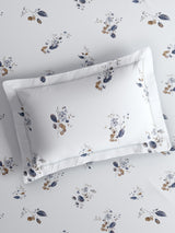 Platinum Pulse 100% Cotton King Bedsheet with 2 Pillow Covers | 800 TC White Floral Bedsheet Set