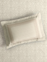 Platinum Pulse 100% Cotton King Bedsheet with 2 Pillow Covers | 800 TC Cream Ethnic Print Bedsheet Set