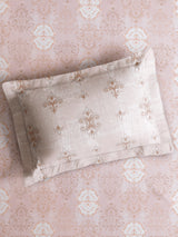 Luxe Loom 100% Cotton 600 TC King Bedsheet with 2 Pillow Covers | Pink Ethnic Print Bedsheet Set