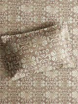 Luxe Loom 100% Cotton 600 TC King Bedsheet with 2 Pillow Covers | Brown Ethnic Print Bedsheet Set