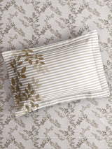 Royal Essence 100% Cotton King Bedsheet with 2 Pillow Covers | 400 TC Brown Floral Digitally Printed Bedsheet Set