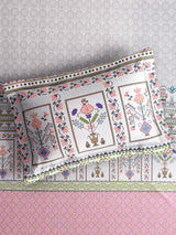 Royal Essence 100% Cotton King Bedsheet with 2 Pillow Covers | 400 TC Pink Floral Digitally Printed Bedsheet Set