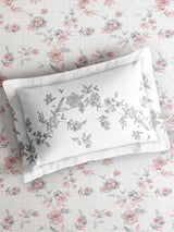 Monarch Grand 100% Cotton King Bedsheet with 2 Pillow Covers | White Floral Bedsheet Set