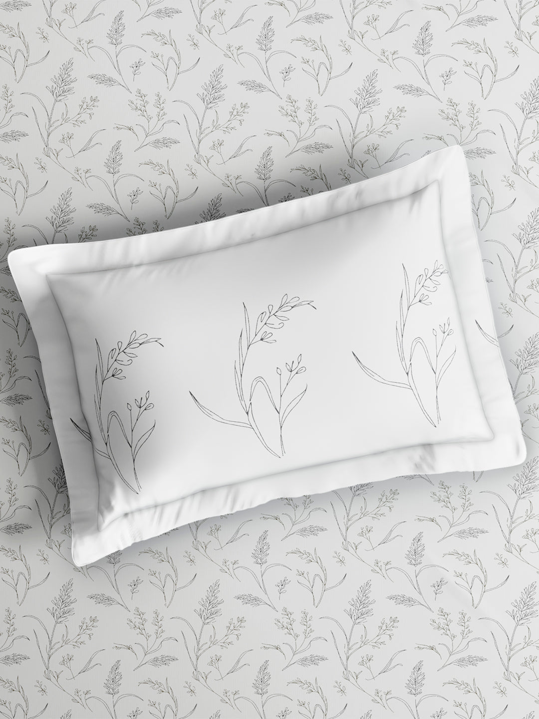 Monarch Grand 100% Cotton King Bedsheet with 2 Pillow Covers | White Floral Bedsheet Set