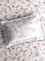Monarch Grand 100% Cotton King Bedsheet with 2 Pillow Covers | Pink Floral Bedsheet Set