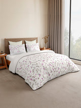 Monarch Grand 100% Cotton King Bedsheet with 2 Pillow Covers | Pink Floral Bedsheet Set