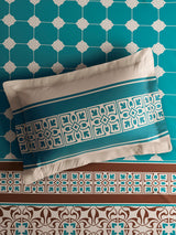 Embrace 100% Cotton King Bedsheet with 2 Pillow Covers | Blue & Red Ethnic Print Bedsheet Set