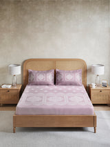 Embrace 100% Cotton King Bedsheet with 2 Pillow Covers | Purple Ethnic Print Bedsheet Set