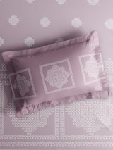Embrace 100% Cotton King Bedsheet with 2 Pillow Covers | Purple Ethnic Print Bedsheet Set