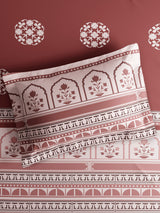 Embrace 100% Cotton King Bedsheet with 2 Pillow Covers | Brown Ethnic Print Bedsheet Set