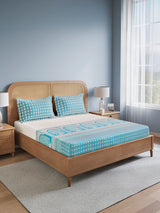 Embrace 100% Cotton King Bedsheet with 2 Pillow Covers | Blue Ethnic Print Bedsheet Set