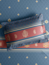 Embrace 100% Cotton King Bedsheet with 2 Pillow Covers | Navy Blue Ethnic Print Bedsheet Set