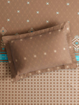 Embrace 100% Cotton King Bedsheet with 2 Pillow Covers | Brown Ethnic Print Bedsheet Set
