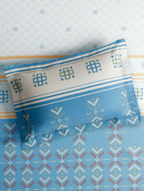 Embrace 100% Cotton King Bedsheet with 2 Pillow Covers | Blue Ethnic Print Bedsheet Set