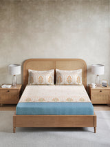 Embrace 100% Cotton King Bedsheet with 2 Pillow Covers | Blue Floral Bedsheet Set