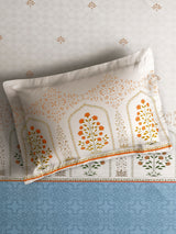 Embrace 100% Cotton King Bedsheet with 2 Pillow Covers | Blue Floral Bedsheet Set