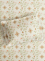 Cottage Garden 100% Cotton Single Bedsheet with 1 Pillow Cover | 300 TC Yellow Floral Bedsheet Set