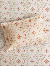 Cottage Garden 100% Cotton Single Bedsheet with 1 Pillow Cover | 300 TC Pink Floral Bedsheet Set