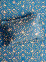 Cottage Garden 100% Cotton Single Bedsheet with 1 Pillow Cover | 300 TC Blue Floral Bedsheet Set