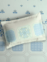 Valatia Tarang 100% Cotton King Bedsheet with 2 Pillow Covers | 200 TC Blue Ethnic Print Bedsheet Set