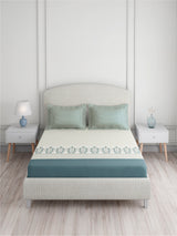 Valatia 100% Cotton 200 TC King Bedsheet with 2 Pillow Covers | Grey Floral Bedsheet Set
