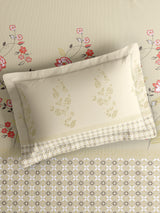 Valatia 100% Cotton 200 TC King Bedsheet with 2 Pillow Covers | Beige & Pink Floral Bedsheet Set
