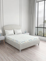 Valatia 100% Cotton King Bedsheet with 2 Pillow Covers | 200 TC Multicolor Geometrical Bedsheet Set